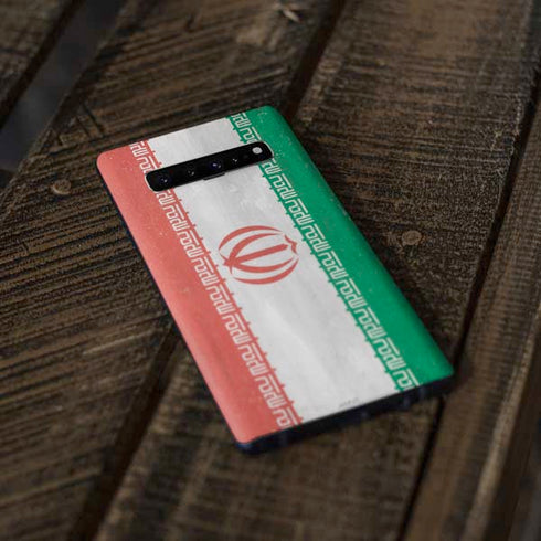 Iran Flag Distressed Galaxy S10 Plus Skin